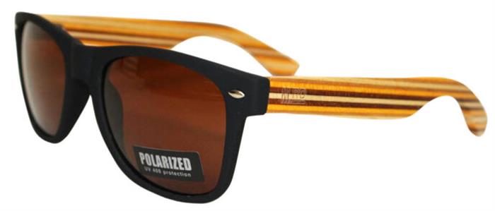 Wooden Sunnies - Black/ Striped arms