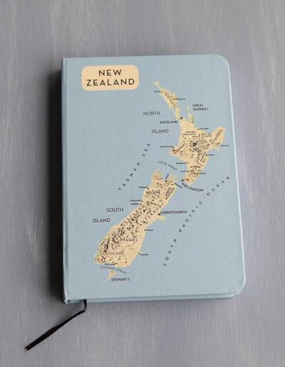 Notebook A6 NZ Map Blue